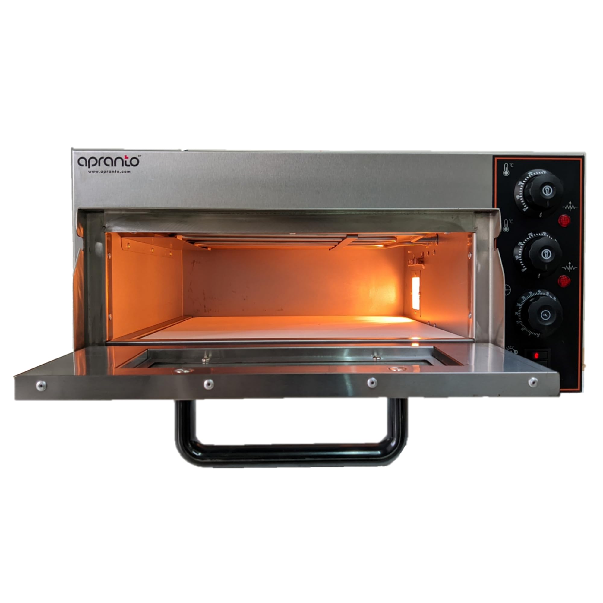 Commercial Electric Stone Pizza Oven | Stainless Steel | Stone Size: 400mm x 400mm | 0-350 C With In Built Timer 60 Minutes | Warranty on Electric Parts: 1 Year
