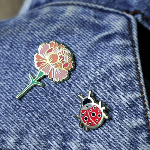 Image of Pink Carnation Flower Lapel Pin, Small