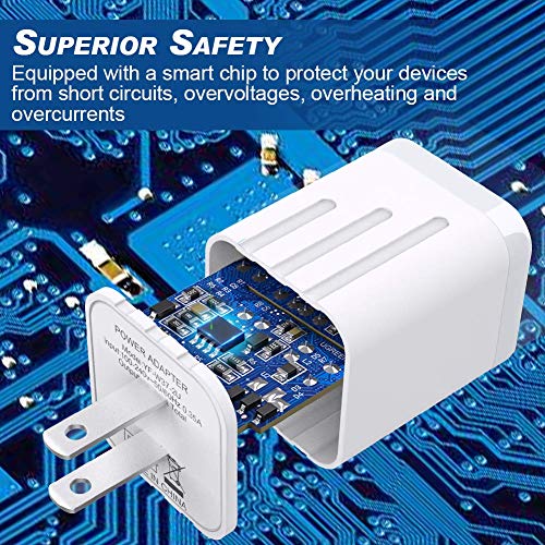 MBYY iPhone Charger MFi Certified Lightning Cable (4 Pack) 6FT Fast Charging Data Sync Transfer Cord with 2 Port USB Plug Wall Charger Travel Adapter Compatible with iPhone 11 Pro Max Xs X XR 8 7 Plus