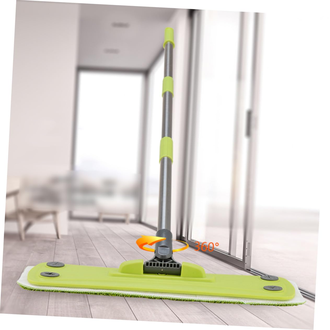 Serpillière en Microfibre Pivotante 360° pour Parquet, Verte