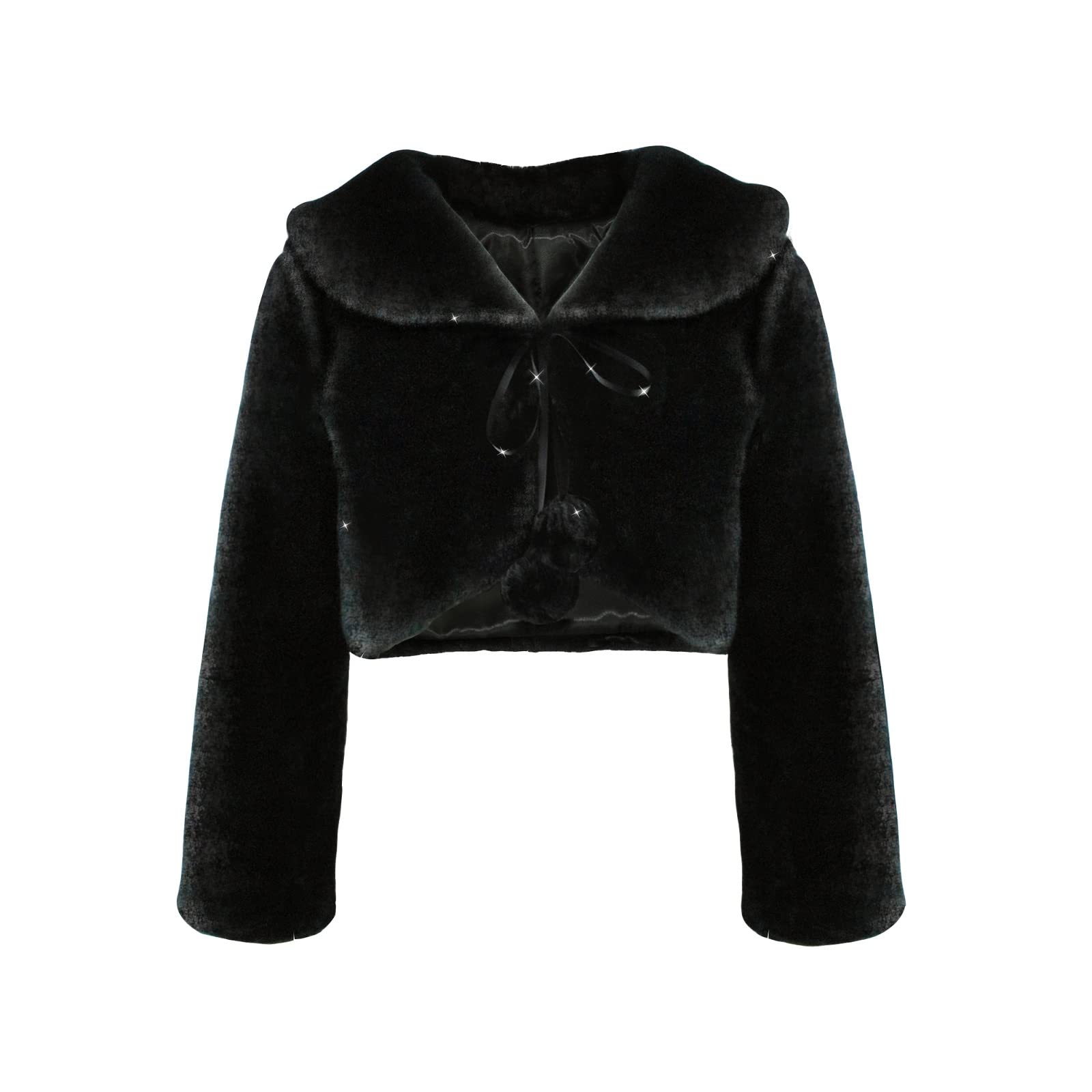 HCABLGirls Faux Fur Dress Coat Flower Girl Bolero Jacket Princess Cape Winter 1-10