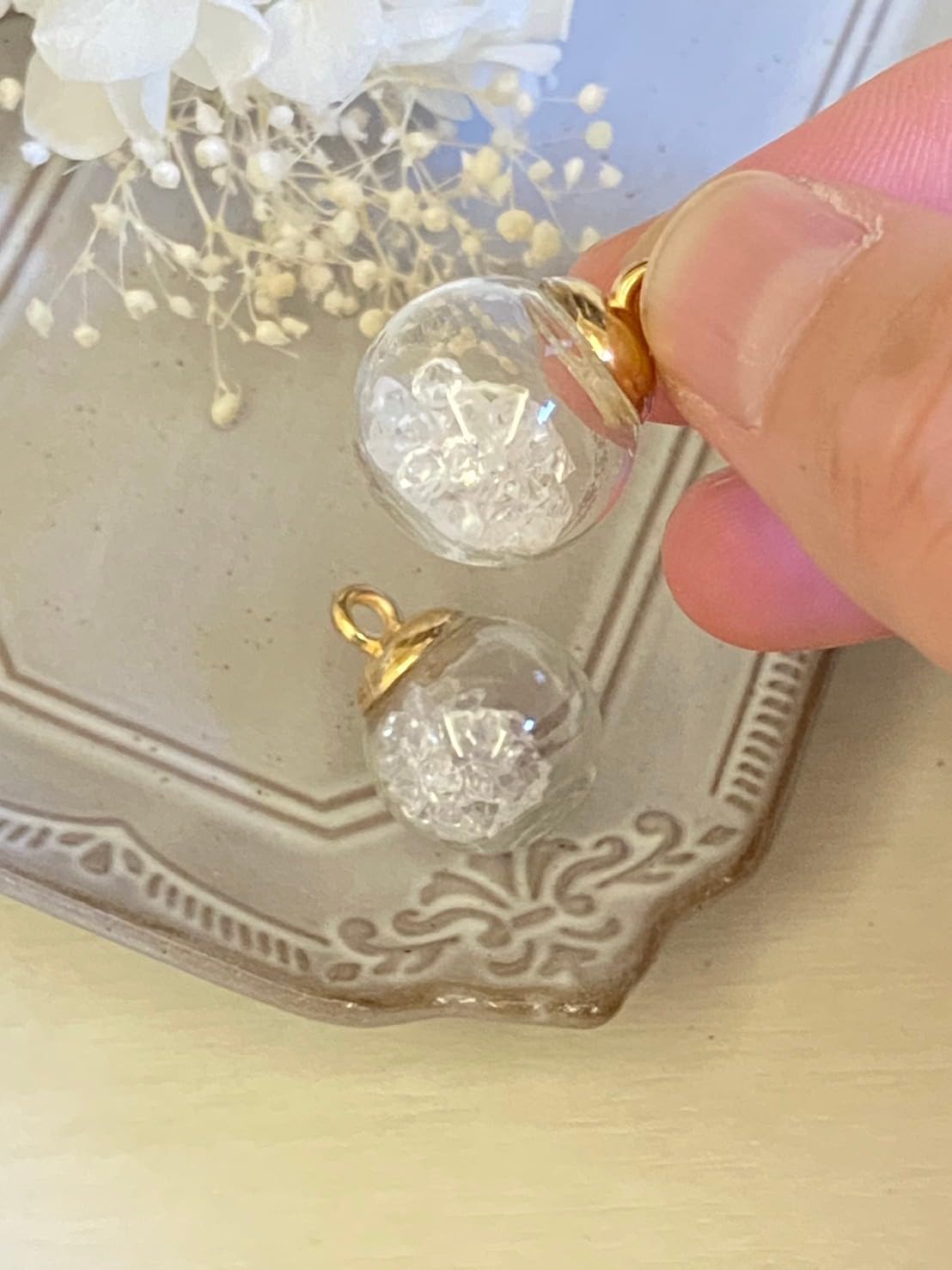 Amazon.co.jp: パールクリエイト カン付きビーズ ガラスドーム ビーズ  