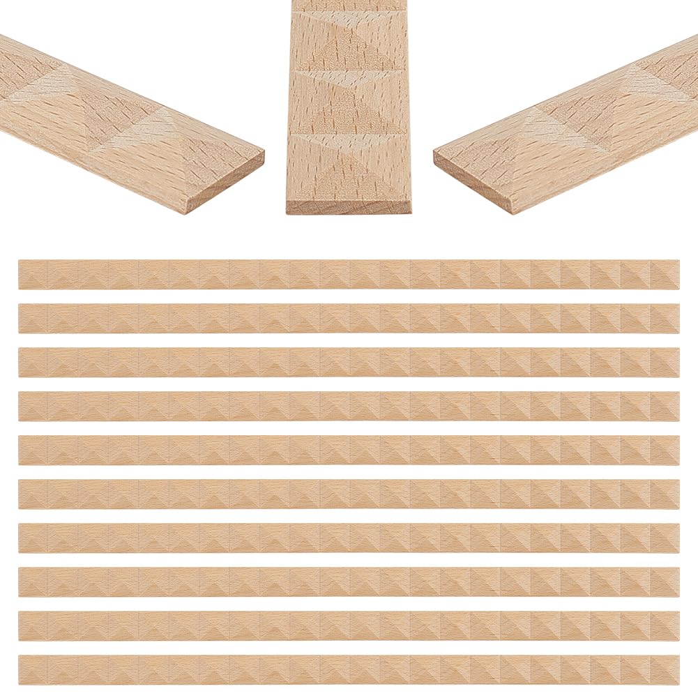 OLYCRAFT 25Pcs 3D Decorative Wood Trim Molding Pyramid Unfinished DIY Trims 39.6cm Half Wooden Trim Molding Decorative Wood Trims for Home Wall Door Border Ceiling Cabinet Window