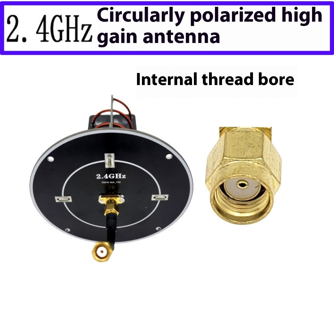 Antenna direzionale a spirale da 2,4 GHz, con mappatura, telecomando, portata estesa, alto guadagno, 2400 MHz (foro femmina per mancini)