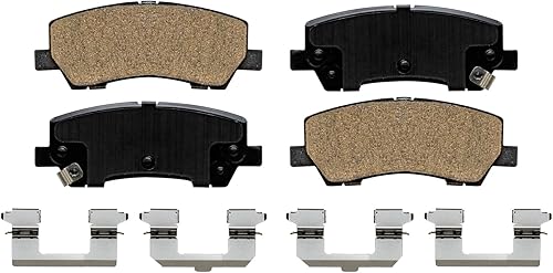 Miniatura 7 de Detroit Axle - Pastillas de freno para Ford Mustang 2015-2021, pastillas de freno de cerámica delanteras y traseras con repuesto de hardware 2016