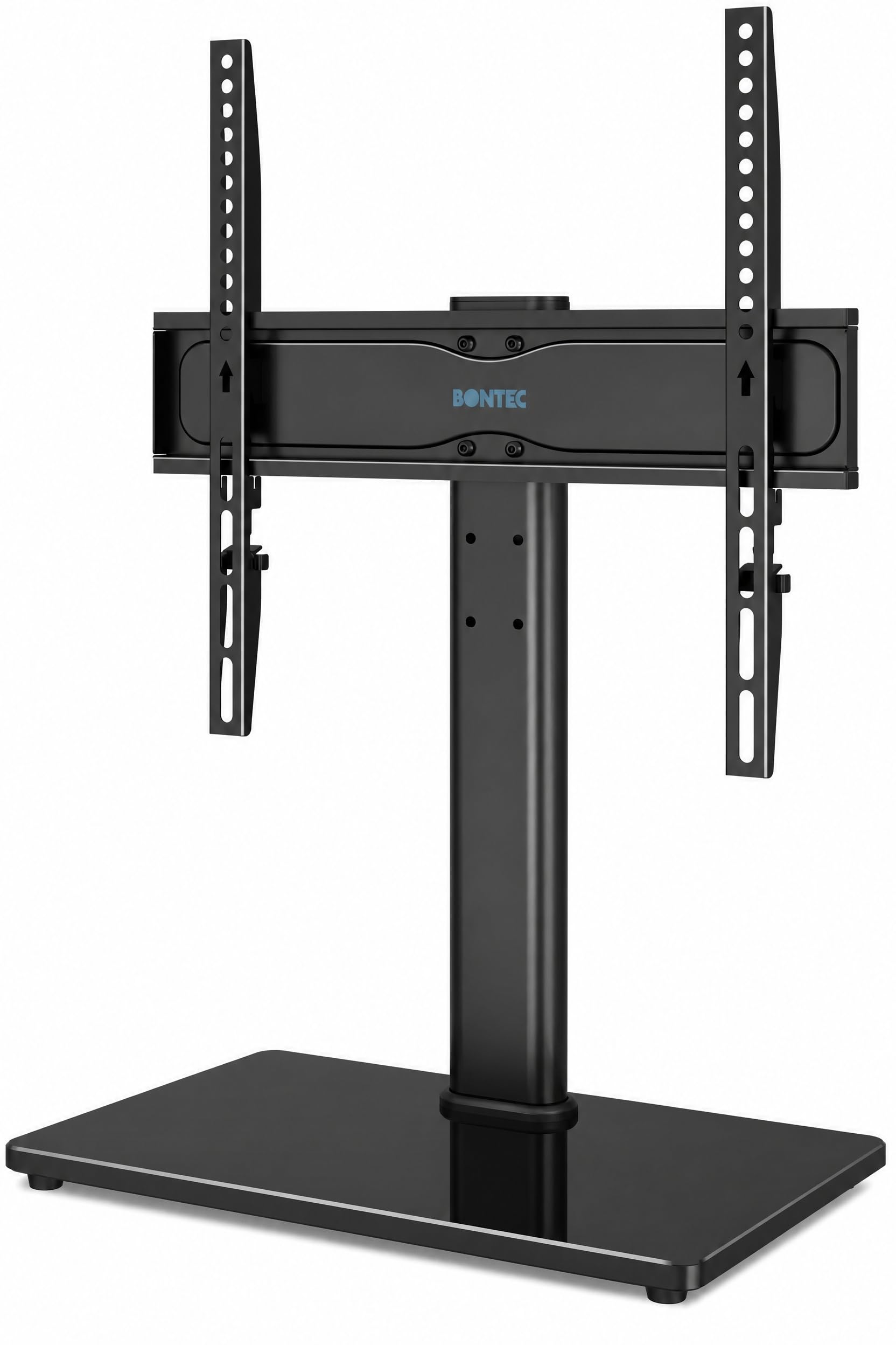 BONTEC Supporto TV da Tavolo per TV da 26-55 Pollici, Universale Altezza Regolabile Piedistallo TV, Supporto TV Fino a 40kg, Max VESA 400x400 mm