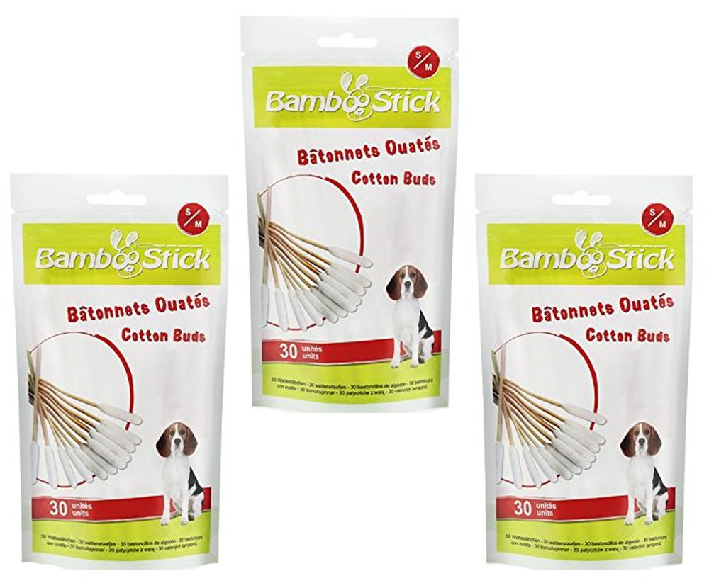 Tick TwisterH3D BambooStick Triple Pack Cotton Buds for Cleaning Dog's Ear, Small/Medium
