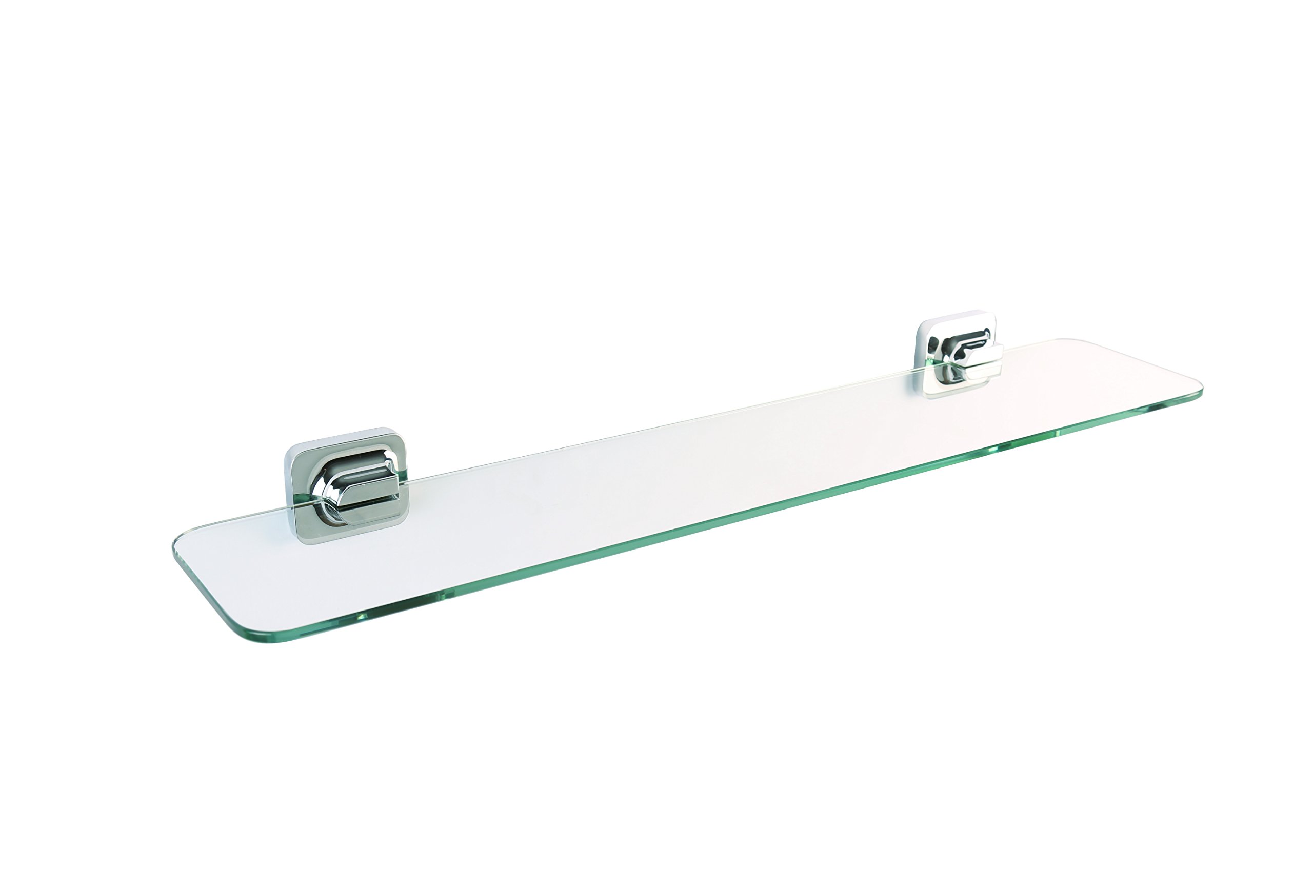 Croydex Flexi-Fix Easy to Fit Shoreditch Glass Shelf with Zinc Alloy Construction, Chrome