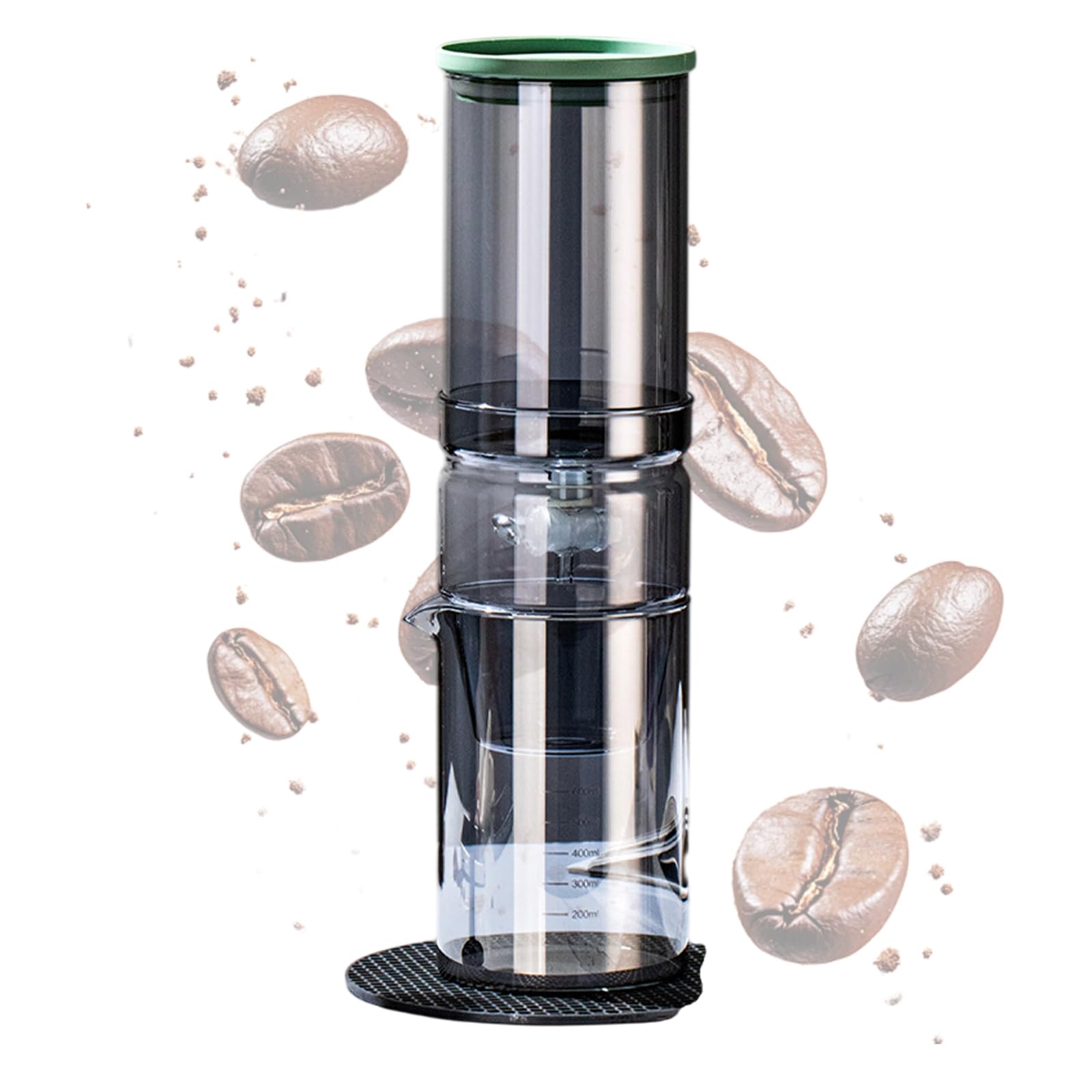 Cafetera de Torre de Goteo Cold Brew, cafetera de Vidrio Torre de Goteo for preparación en frío, máquina de café con extracción, Capacidad de 600 ml, gotero Ajustable(Color:A)