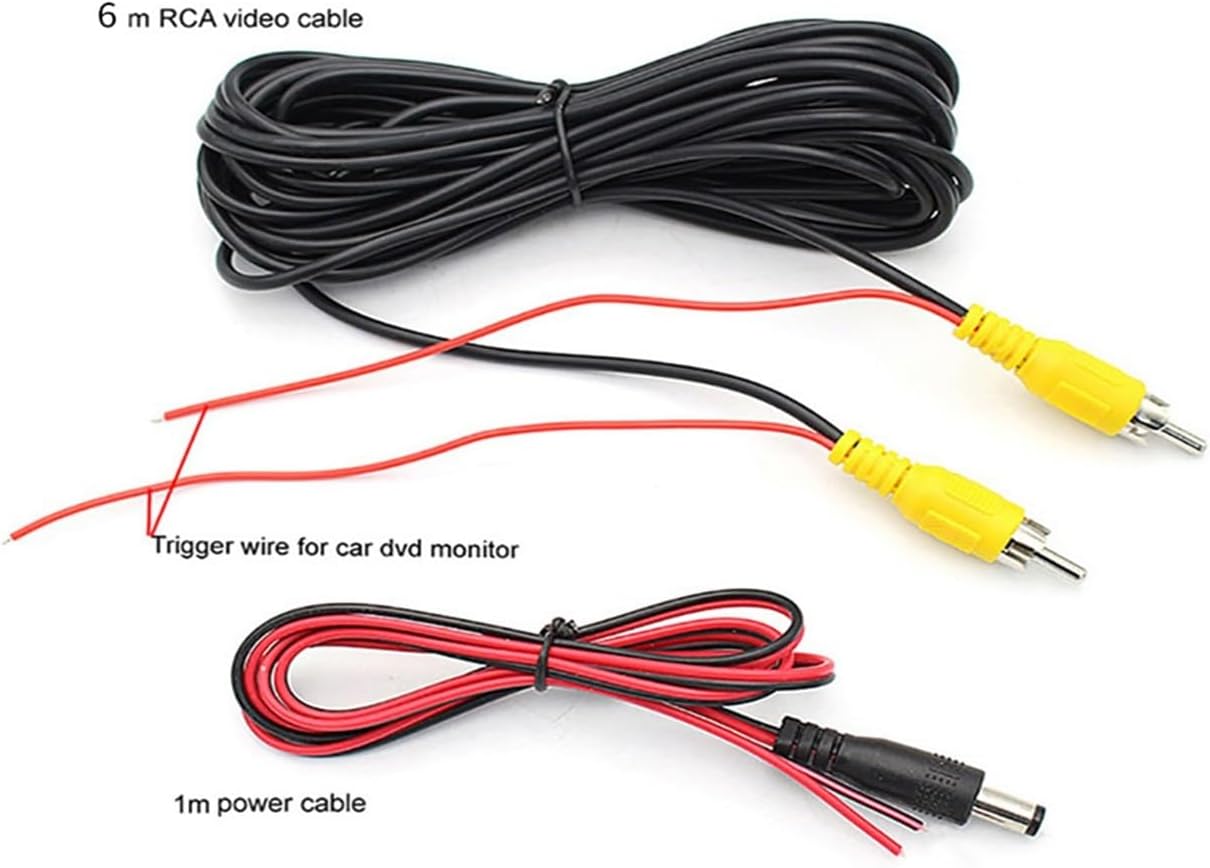 RCA 6M/10M/20M Video Cable Compatible with Car Rear View Camera Universal Wire Compatible with Connecting Reverse Camera with Car Multimedia Monitor(10m Cable)