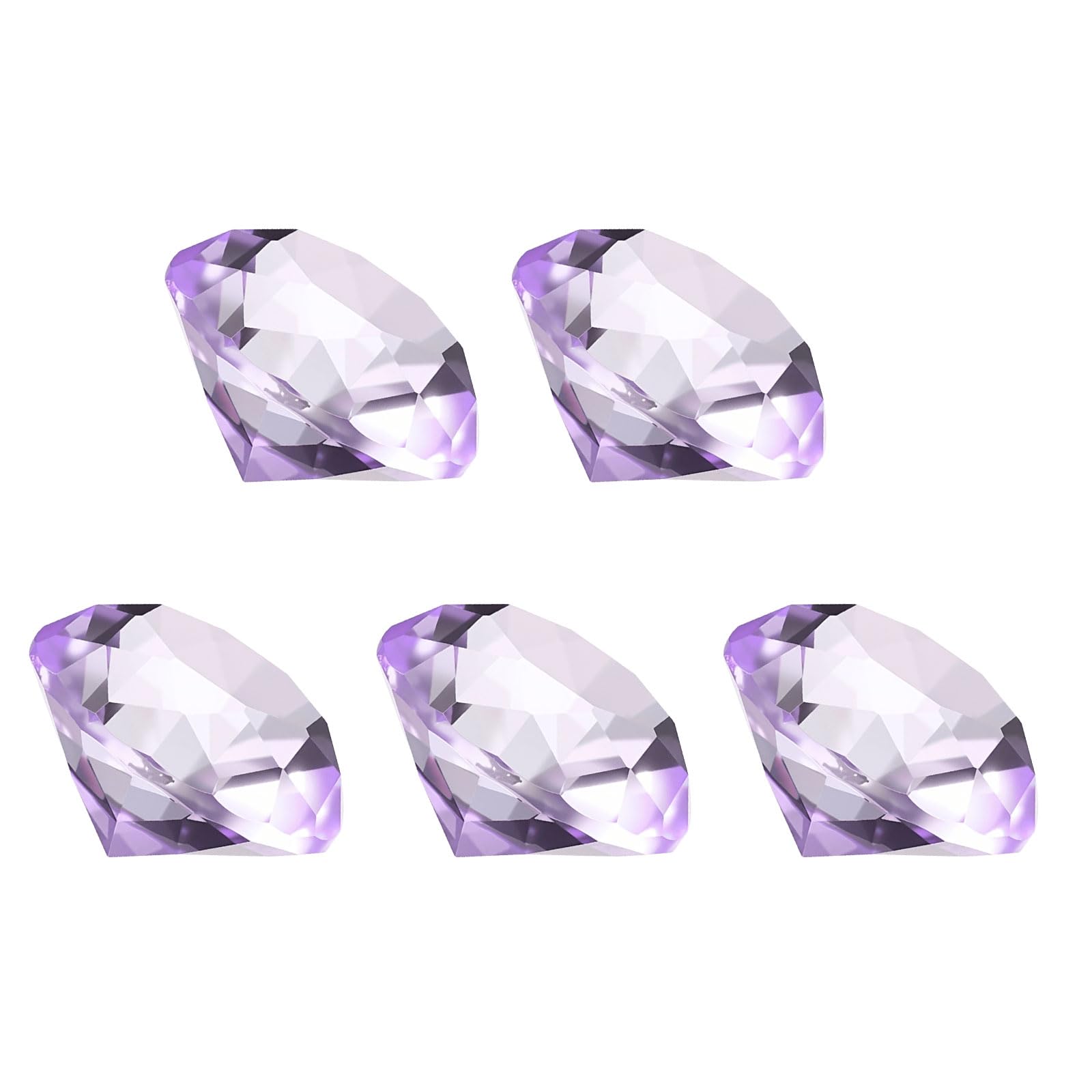 PATIKIL 5 Pcs Diamond Crystal Paperweight, 30mm / 1.18 Inch Crystal Paperweight Paper Weight for Home Office Desktop Table Decor Wedding Party Jewelry Ornaments, Purple — image 1