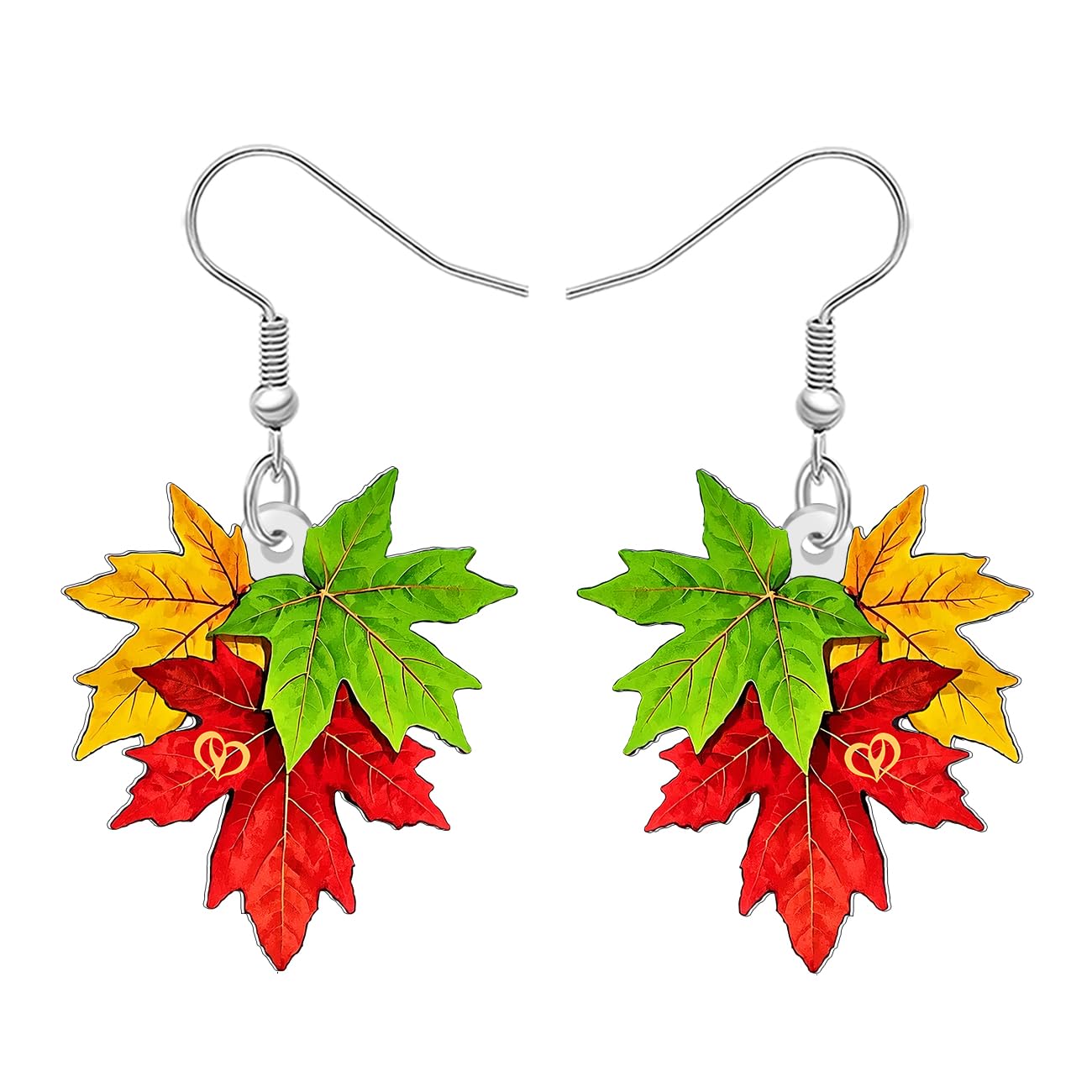 DOWAY Acryl Herbst Ahornblatt Ohrringe Pflanze Hängend Cute Autumn Schmuck Herbst Geschenke für Damen Mädchen Mutter Naturliebhaber Zubehör für Outfit