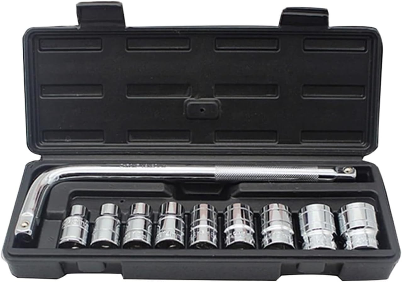 Kit de 10 Herramientas para Cambio de Llantas con Llaves y Dados