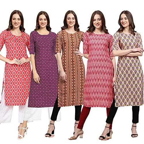 Image of Pinkmint Women's Crepe Digital Print Straight Kurta
