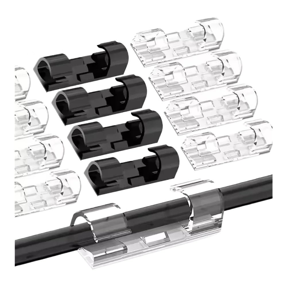 Sunrrafck 10Pcs-White 10Pcs Cable Clips Organizer Drop Wire Holder Cord Management Self-Adhesive Manager Fixed Clamp Winder For Home Office Car(10Pcs-White)