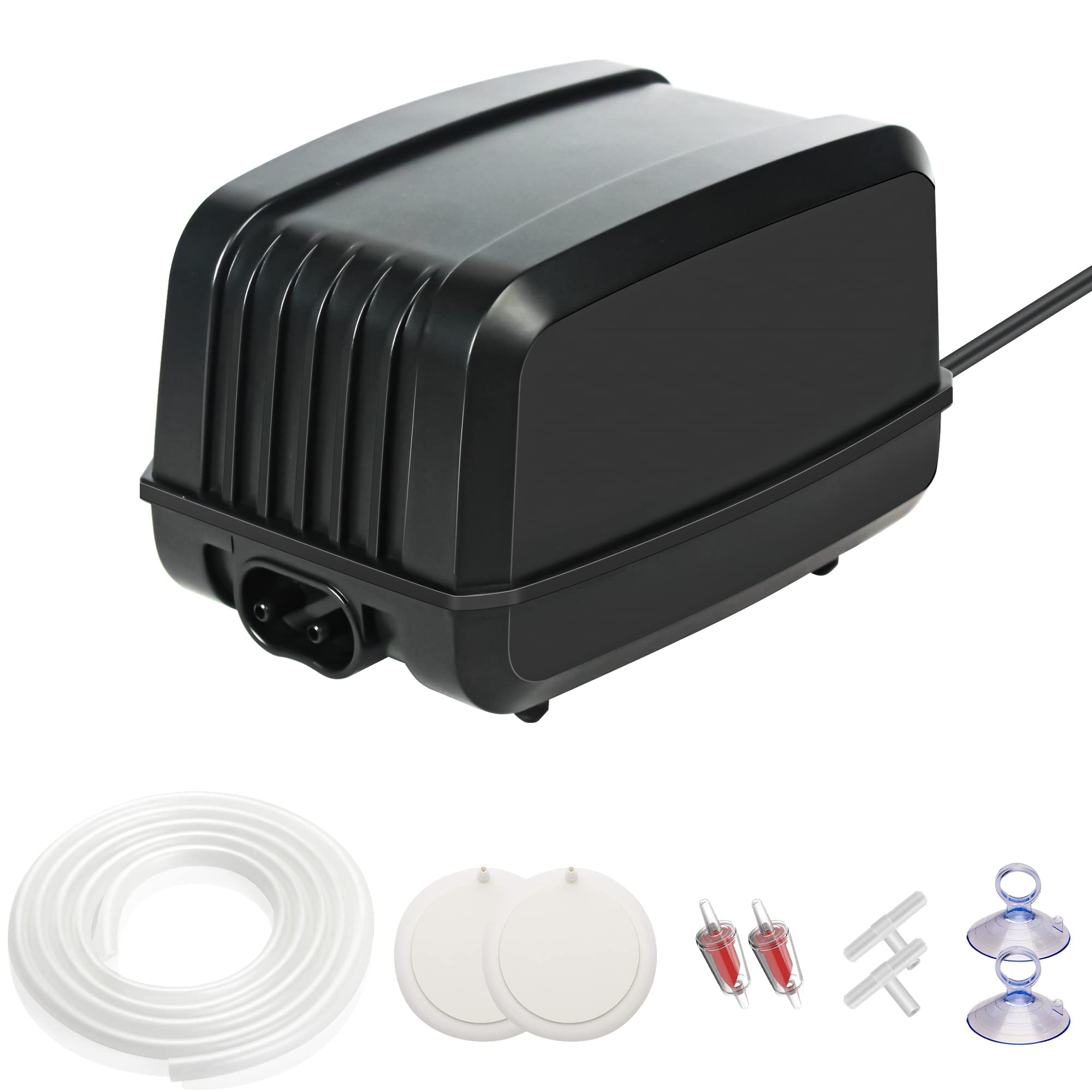 Aquarium Air Pump Kits, Adjustable Quiet Aerator 160GPH/260GPH/395GPH with Airstone Valve Tube