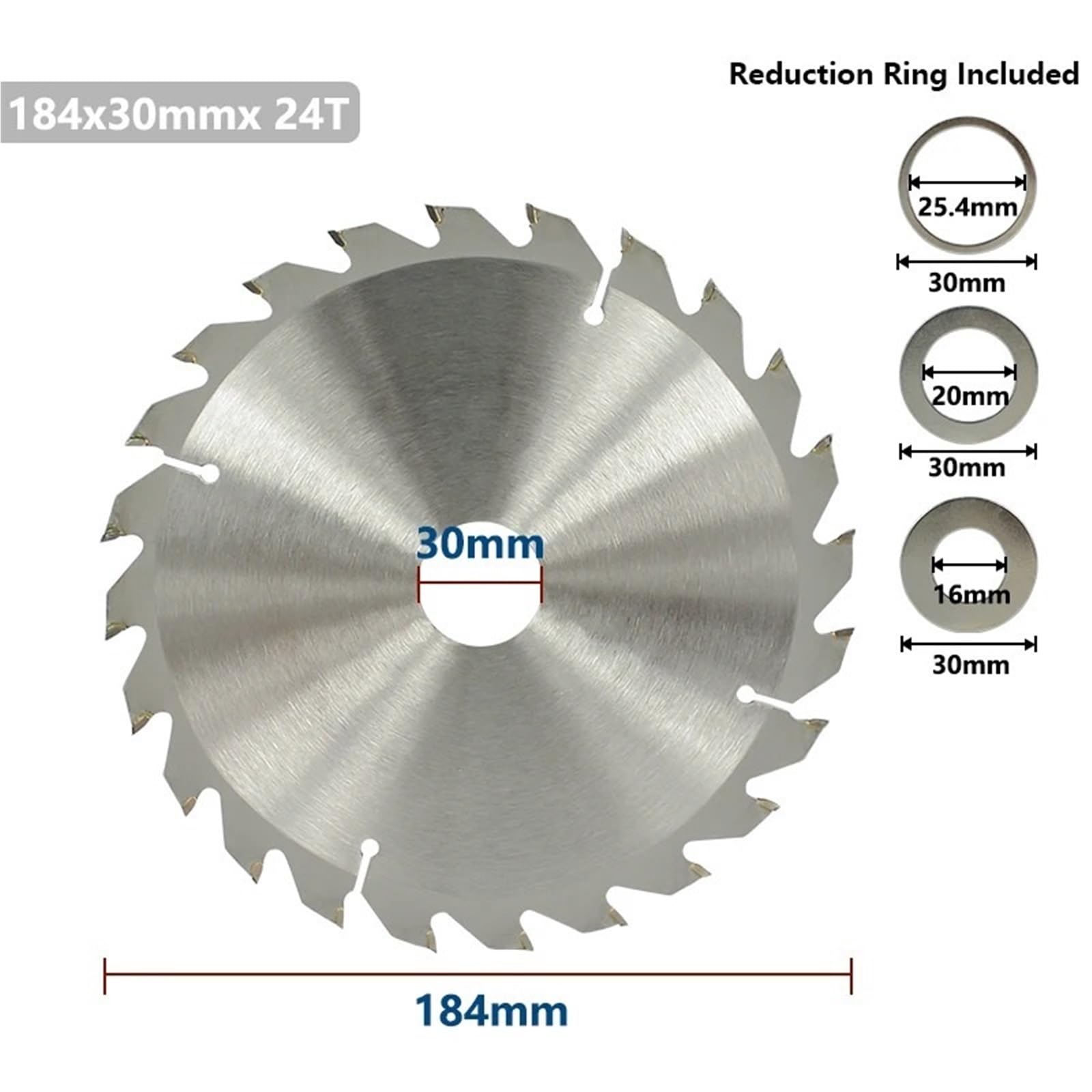 Brzeszczot z końcówką z węglików spiekanych do cięcia drewna, tarcza tnąca, narzędzia do obróbki drewna, 184, 190 i 205 mm (190 x 30 mm 20T)