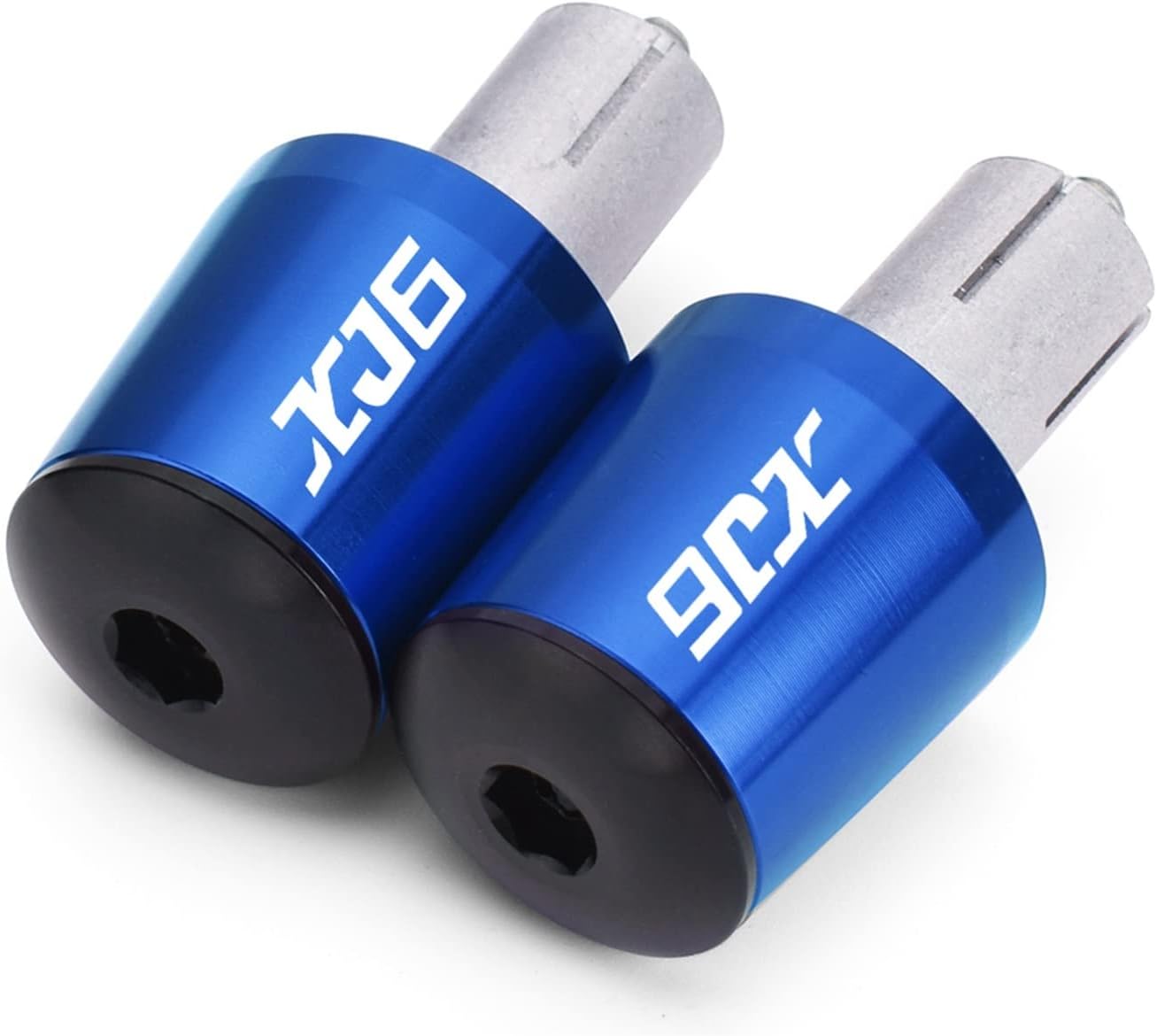 Tapas de manillar de motocicleta con logotipo XJ6 para XJ6 Diversion XJ 6 2017 2018 2019 2020 2021 2022 Accesorios extremo del mango (Color azul)