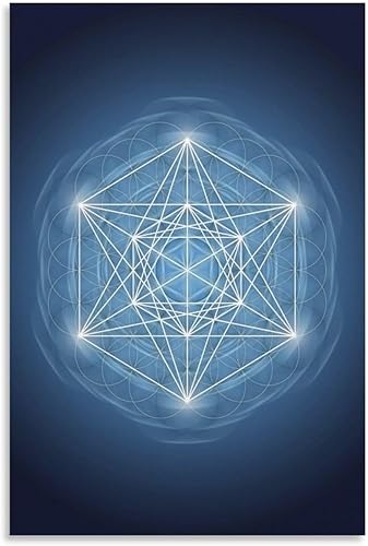 Metatrons Cube - Pósteres de arte de pared espiritual de geometría sagrada para habitación, estético y decorativo, lienzo, pósteres e impresiones