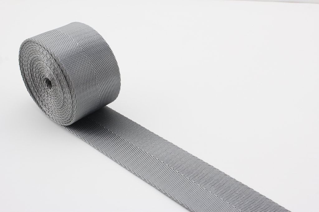 3dancraftit 1.5 inch (38mm) Heavy Weight Nylon Webbing Gray 5 Yards ZA59