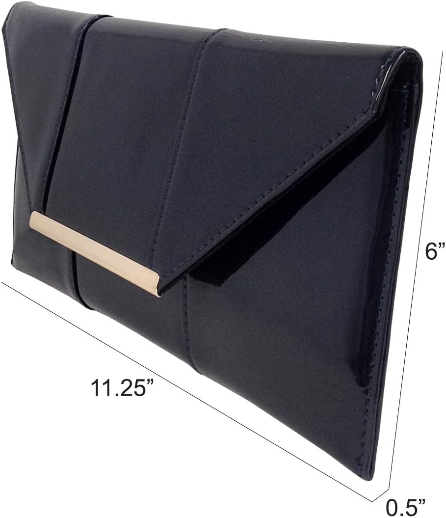 JNB Faux Patent Leather Envelope Candy Clutch - Image 3