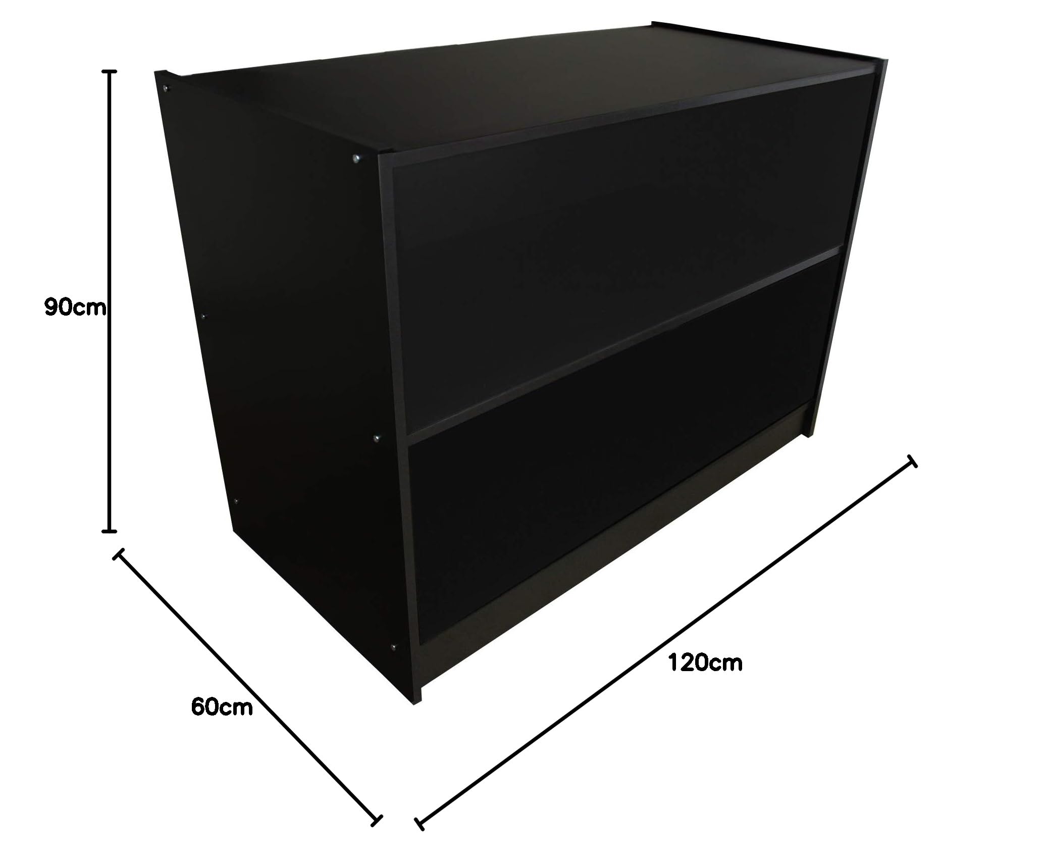 MonsterShop Laden-Theke Verkaufstheke Verkaufstisch Theke Tresen Empfang Rezeption Büronöbel Ladenmöbel 120cm B x 60cm T x 90cm H in Schwarz