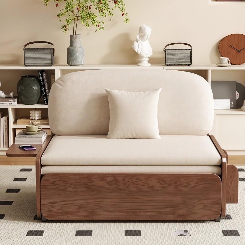 ソファベッド カップホルダー付き 組立て簡単 事務室用 サロン用 来客