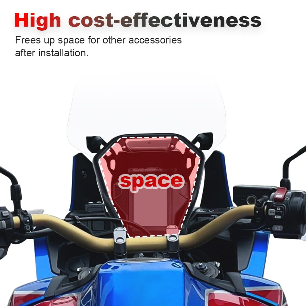 Xitomer Windschutzscheiben-Halterung Für Africa Twin 2016–2019 – Aluminium, Schwarz, Für GPS & Handy-Halter, Reduziert Vibrationen