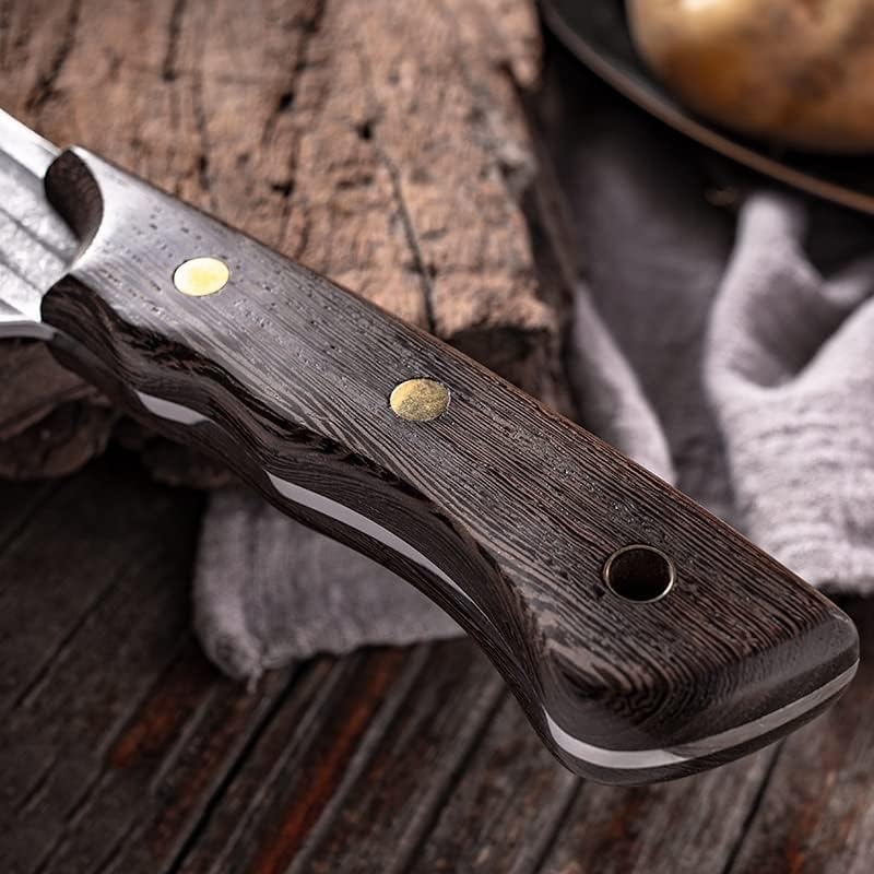 Meat Cleaver,Cleaver Knife 7.5inch Handmade Stainless Steel Kitchen Cut Chicken Duck Meat Chopper Filleting Knife Forged Patterned Outdoor Portable Axe Knives (Color : Without sheath)