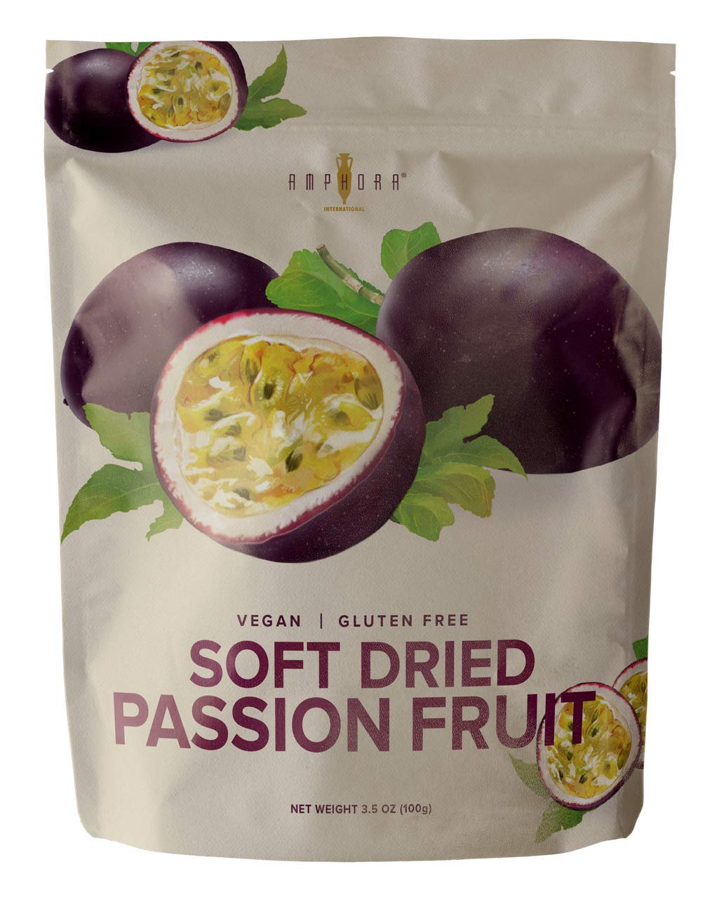 Amphora Conventional Soft Dried Passion Fruit 3.5 oz (100gr) per pouch (Case of 6 pouches)