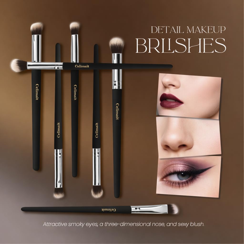 Set di pennelli da trucco con custodia da viaggio, morbide setole sintetiche, kit di pennelli da trucco per fondotinta, cipria, fard, ombretto, correttore, pennelli per viso e occhi, per uso