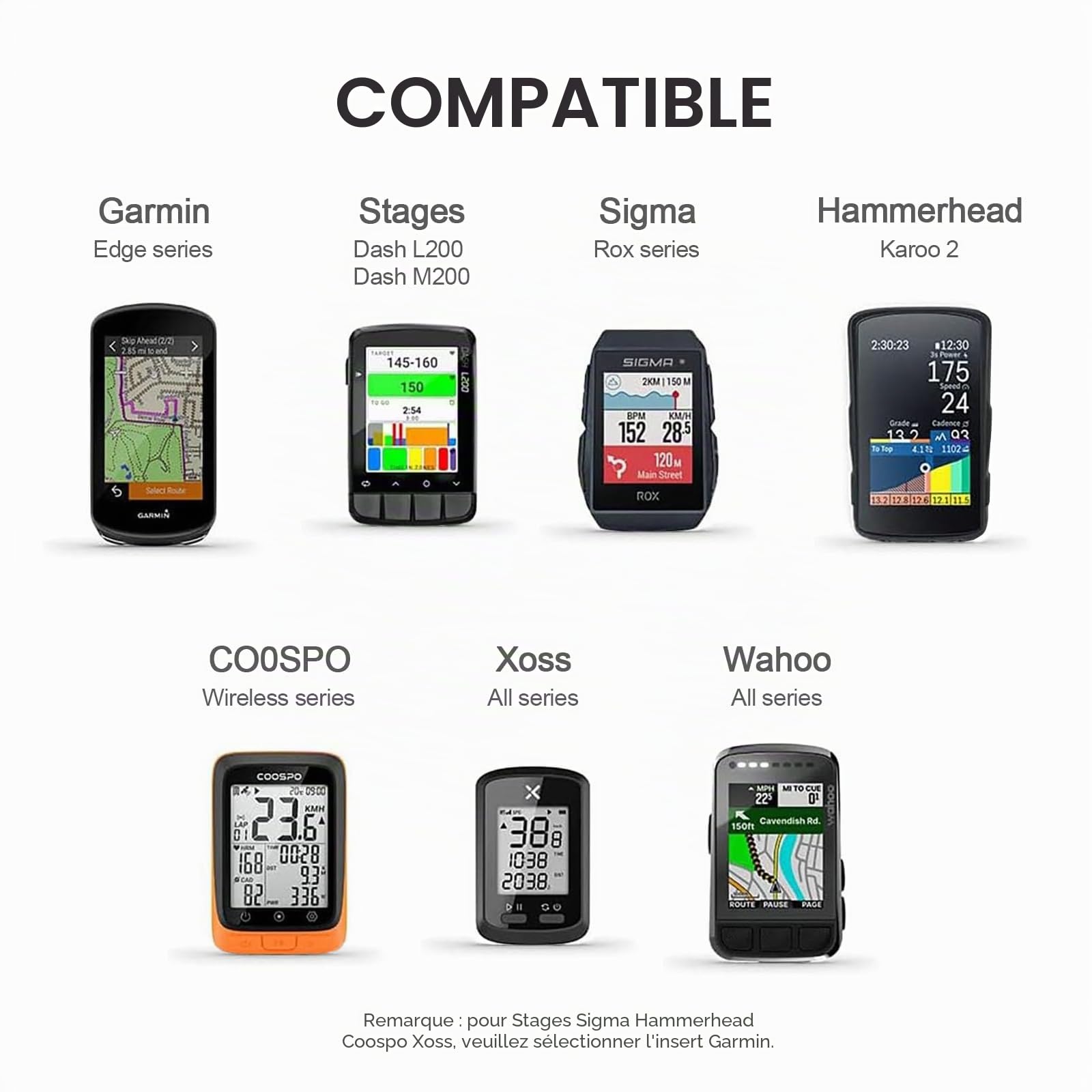 Support de vélo pour guidon aéro, montage combiné intégré avant compatible Garmin Edge Wahoo Elemnt