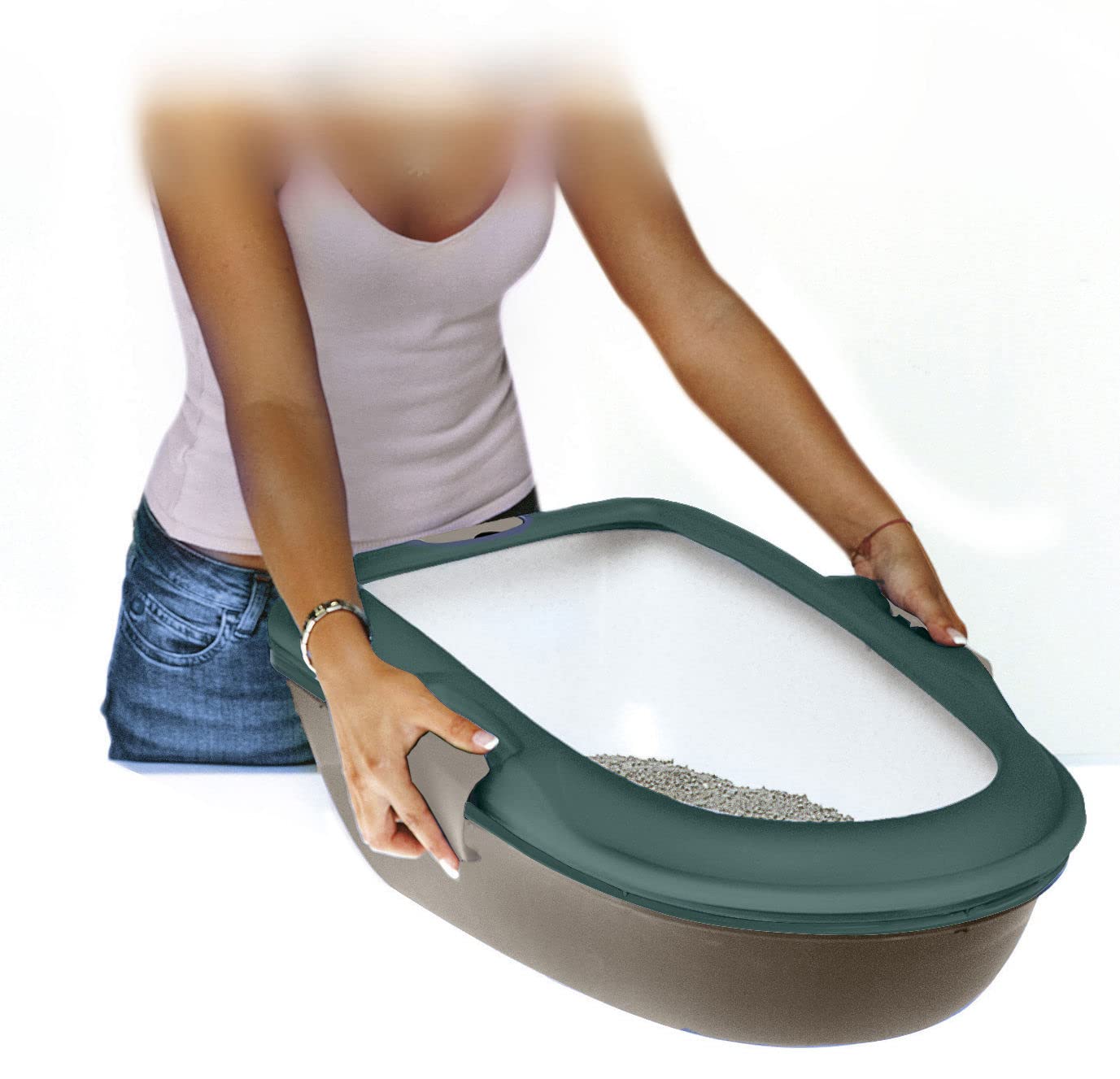 Stefanplast Furba - Lettiera per Gatti con Filtro per la Pulizia, 59 x 39 x 22 cm
