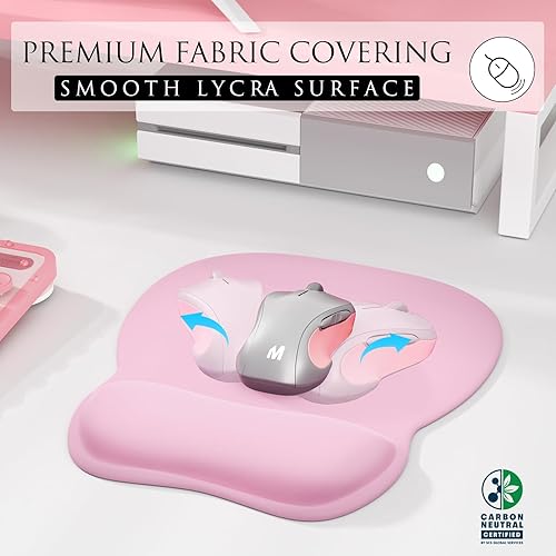 Miniatura 56 de MROCO Alfombrilla ergonómica para mouse con reposamuñecas de gel, cómoda alfombrilla de mouse con superficie de soporte de muñeca suave y base