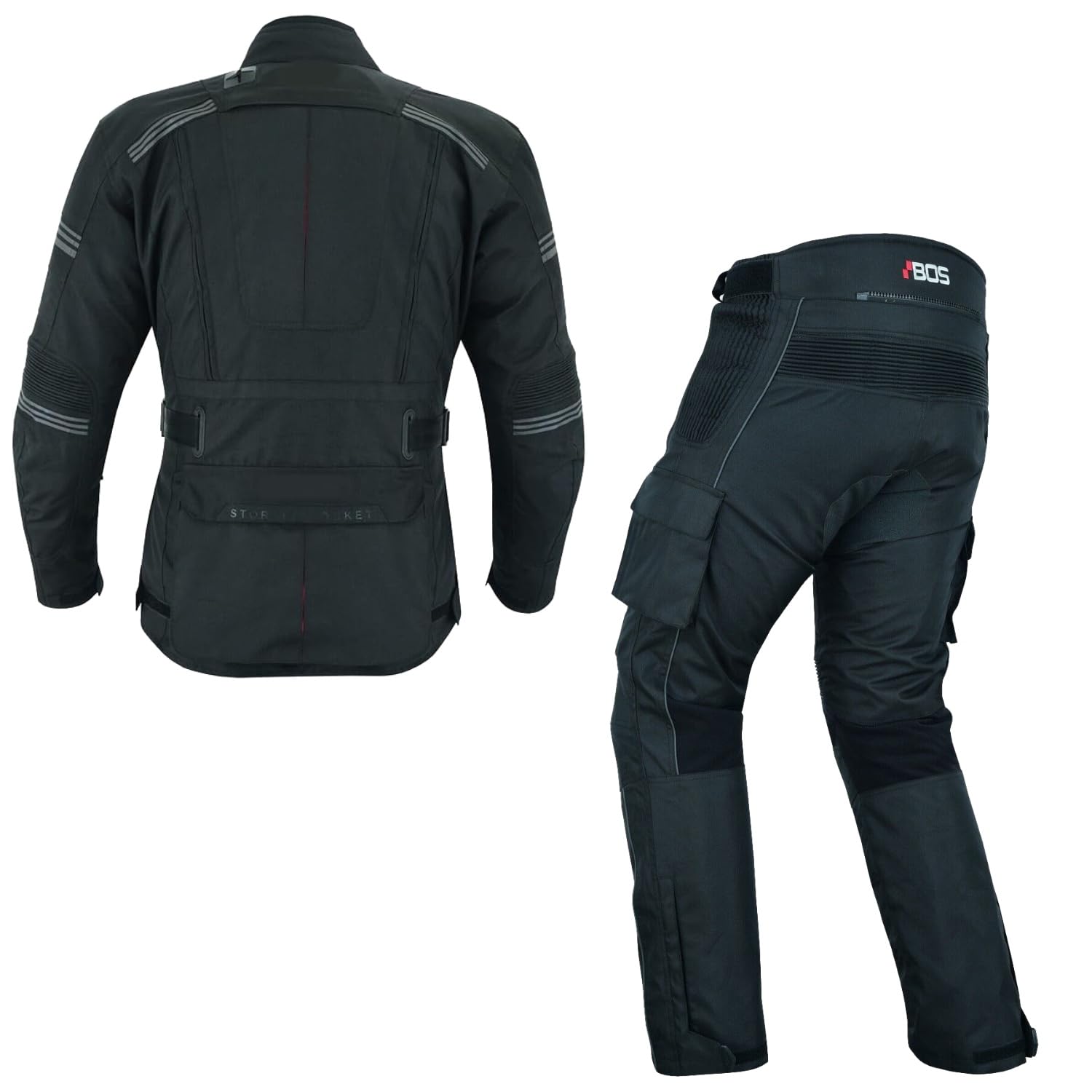 Motorrad Adventure Touring Kombi 4 Season Motorrad Jahreszeit 2-teiler mit Protektoren Kombi Biker Motorrad Jacke und hose Schwarz