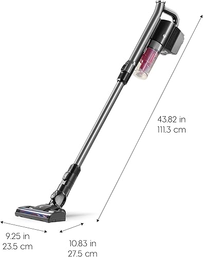 Miniatura 10 de IRIS USA Power Brush - Aspiradora inalámbrica para alfombras de bajo perfil y suelos duros, soporte y accesorios 6 en 1, indicador LED de succión de
