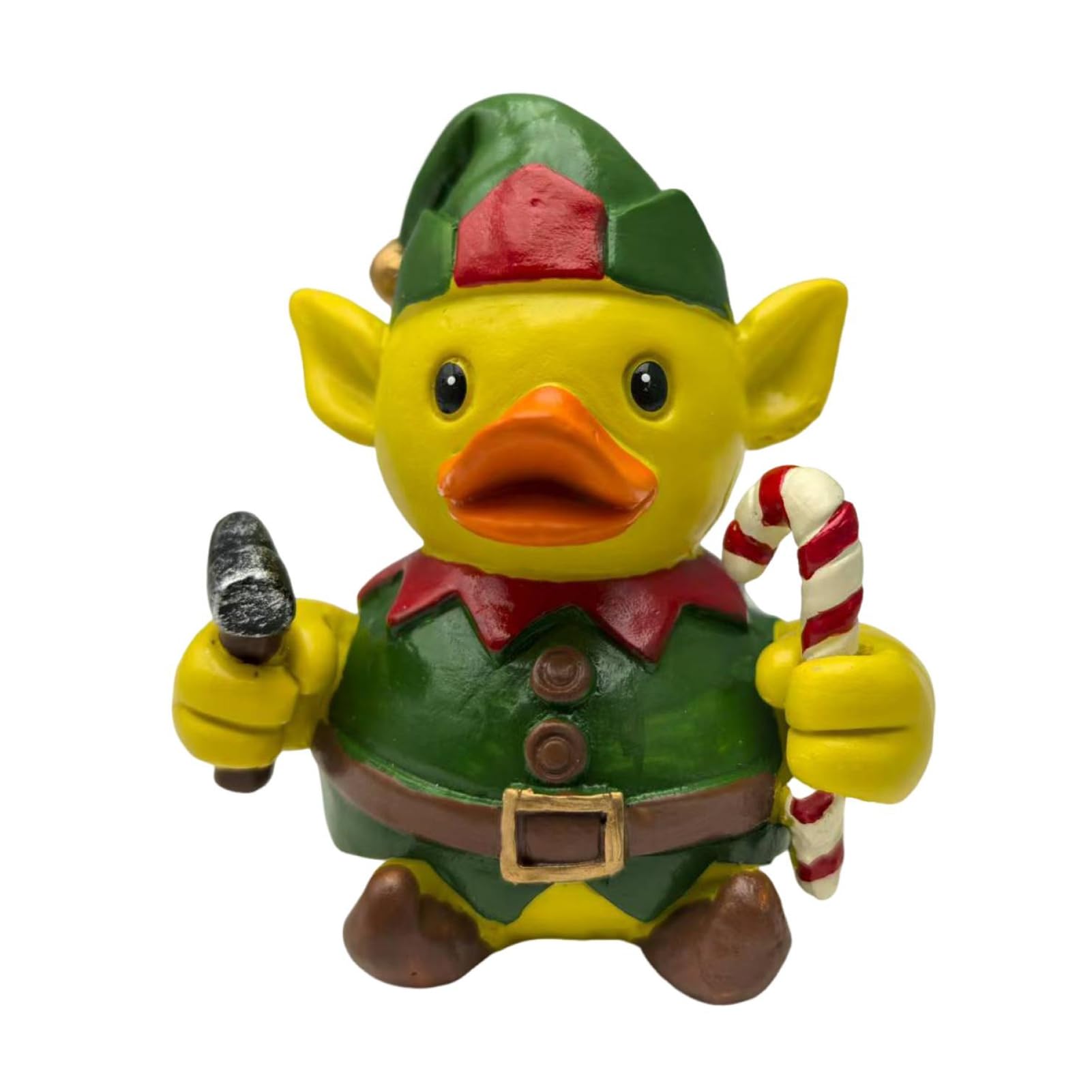 pidodou Christmas Duck Figurine Santa Claus Reindeer Elf Snowman Resin Animal Sculpture Xmas Holiday Party Tabletop Decoration Ornament 8cmC