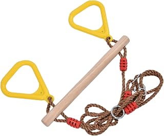 Trapeze, Multipurpose Safe Wooden Stick Swing Bar Ring High Strength Heavy Duty for Outdoor for Courtyard