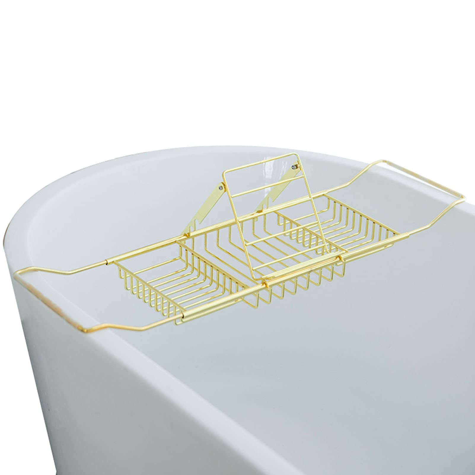 MYUYEE Bathtub Rack Bathroom Bathtub Shelf Expansion Board Multifunction Bathing Shelf Household Stainless Steel Metal Bathtub Frame Foldable (Gold)