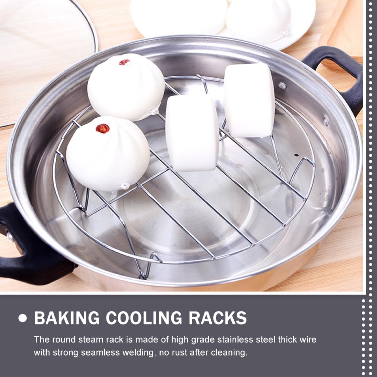 MAGICLULU 1Set Steaming and Cooling Rack Multi Functional Cooking Rack for Even Steaming Baking and Cooling Includes for Versatile Kitchen Use