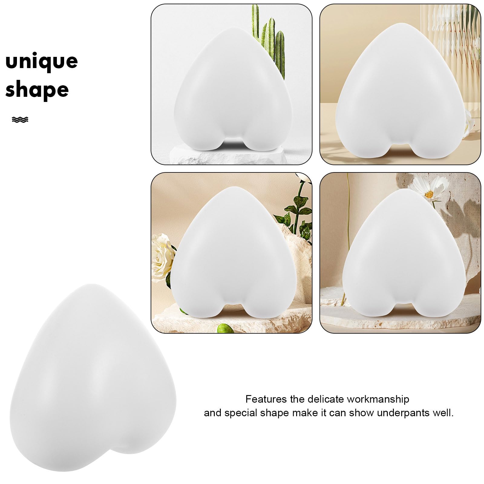 Manichino per Esposizione Mutande in Plastica Bianco Modello Fianchi Ergonomico Leggero e Resistente Espositore per Negozi Abbigliamento Adulti