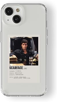 iPhone 15 ile Uyumlu Scarface Poster Tasar m Bask l   effaf K l f
