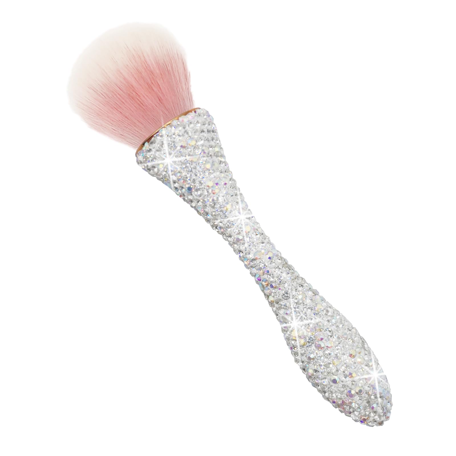 Brocha de maquillaje con diamantes de imitación, brochas de maquillaje retráctiles con cubierta de diamantes de imitación brillantes, cepillo de maquillaje portátil de lujo con cerdas suaves