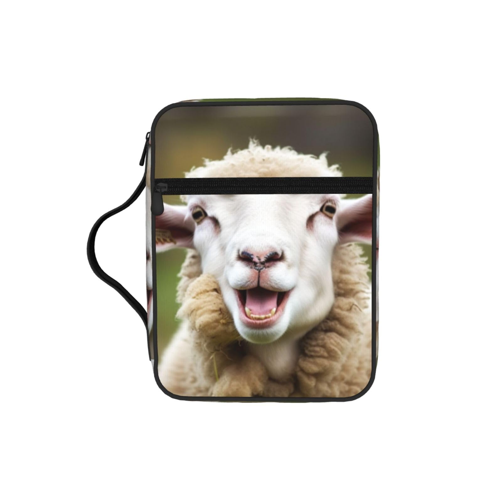 Funny Naughty Sheep Tongue Cute Animal Bible Cover Case Waterproof Bible Bag With Handle Organizer Storage Book Cover For Bible Study