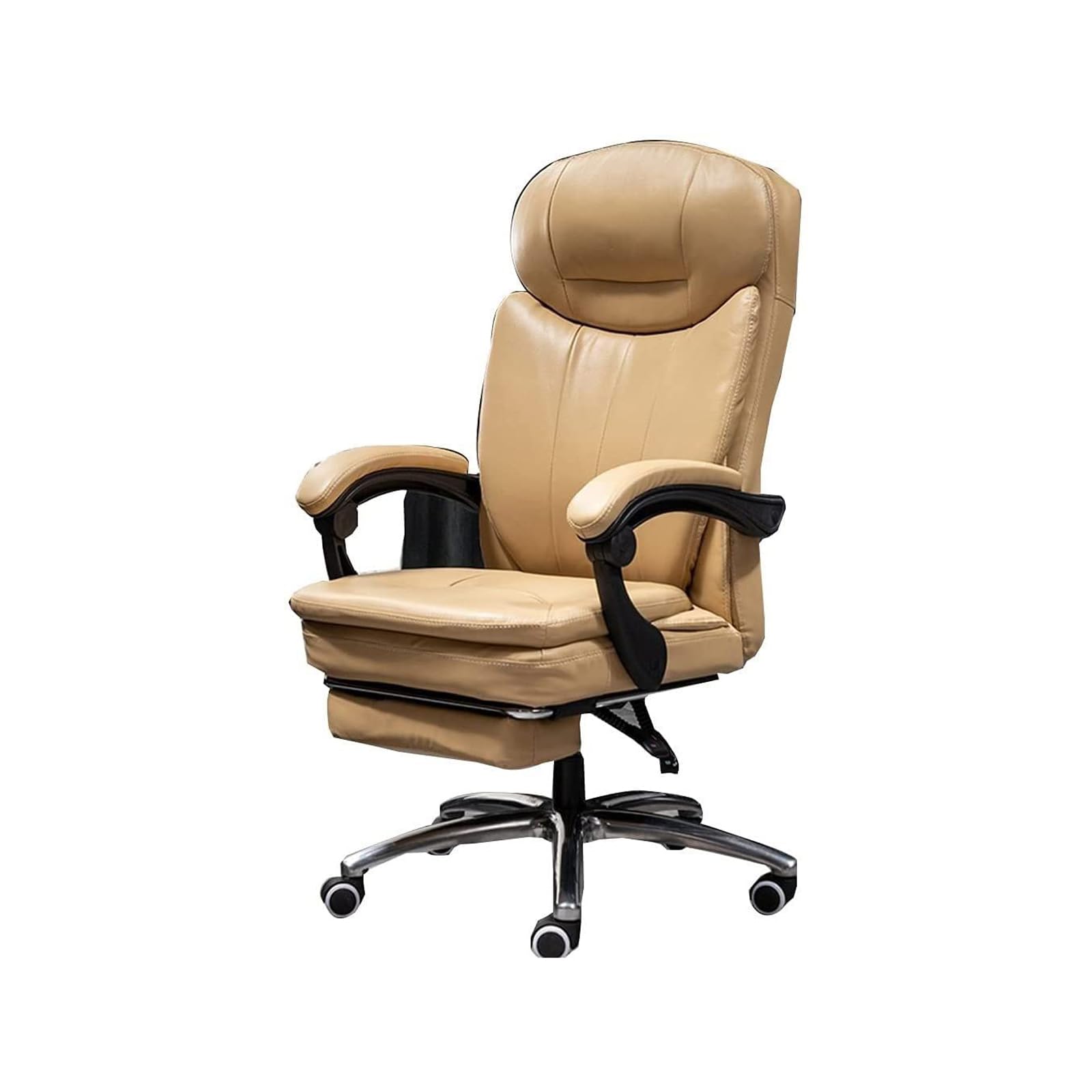HTTGDGDH Ergonomic High Back Leather Office Chair Adjustable Height Executive Swivel Computer Task Chair For Home Desk Commercial Use,A