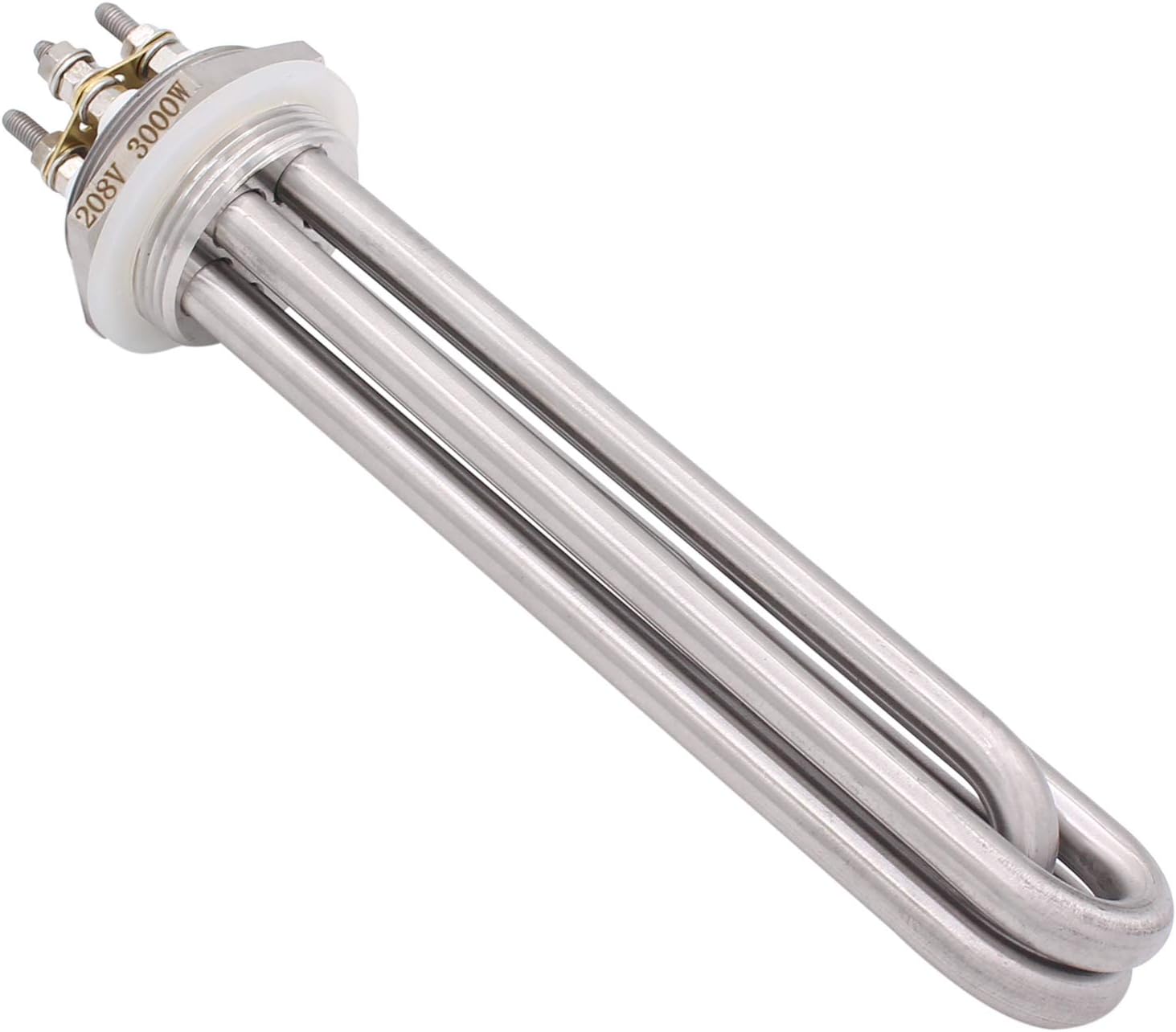 DERNORD 1-1/2 Inch Heating Element U Type Electrical Brewing Water Boiler Heater NPT Male Flange (208V 3000W)