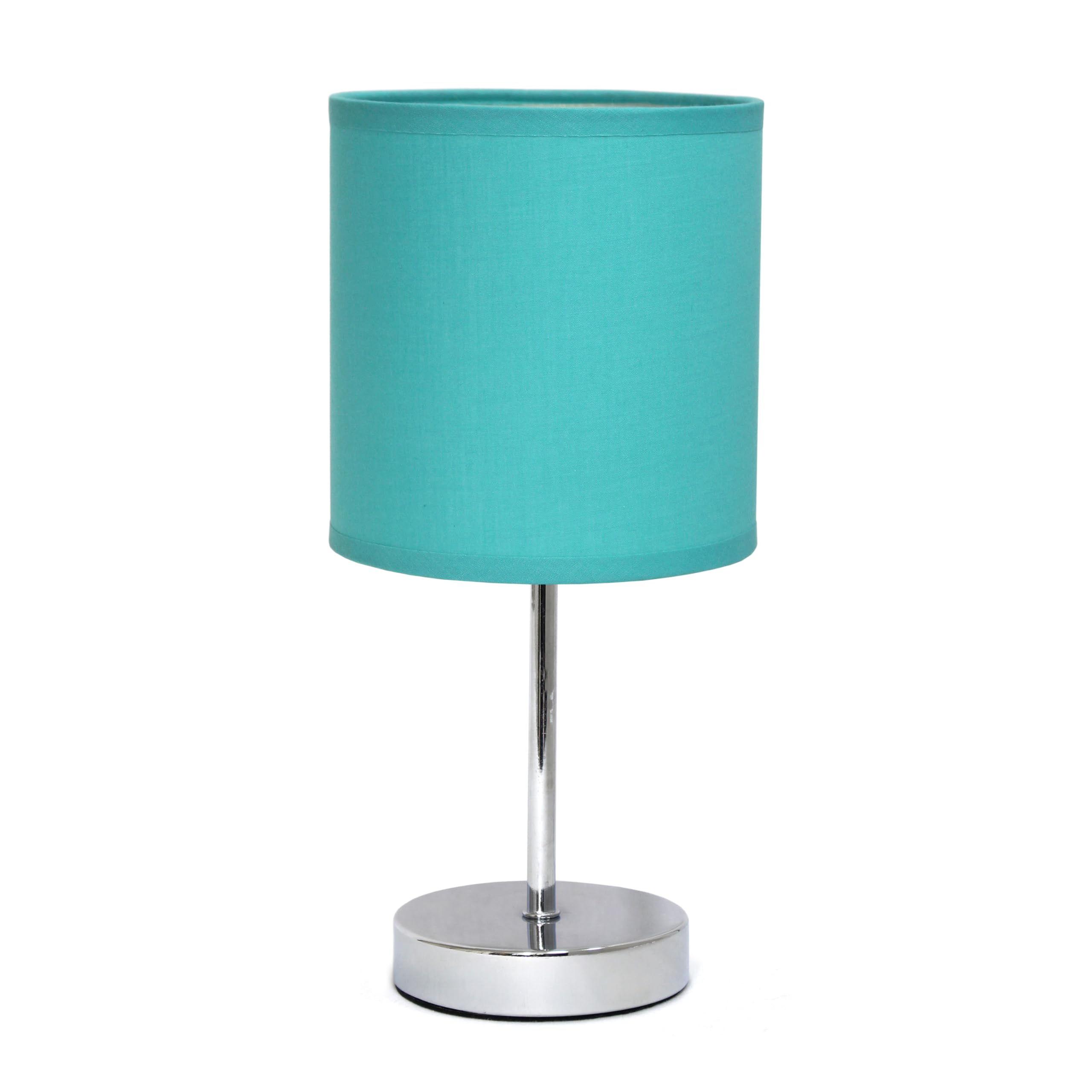 Simple Designs LT1195-BLU 11 81 Subtle Sparkle Basic Chrome Mini Table Lamp for Living Room Bedroom Office Blue