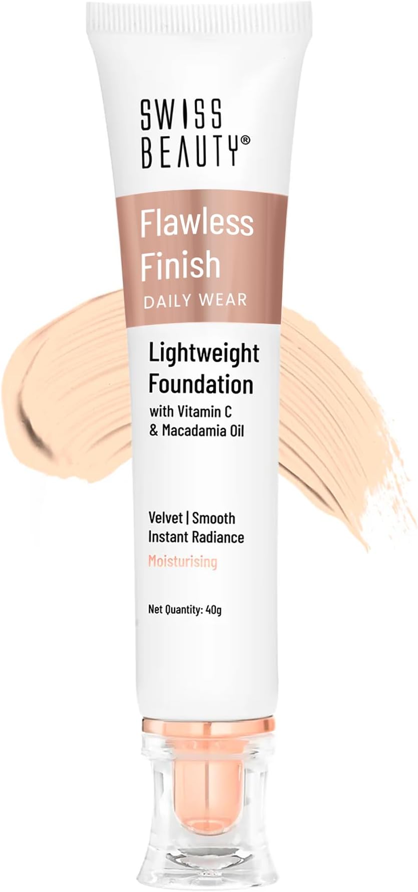 Flawless Finish Foundation | Medium Coverage | Lightweight |Oil-Free Formula |Radiant Finish | Shade - 01 White Ivory, 50gm