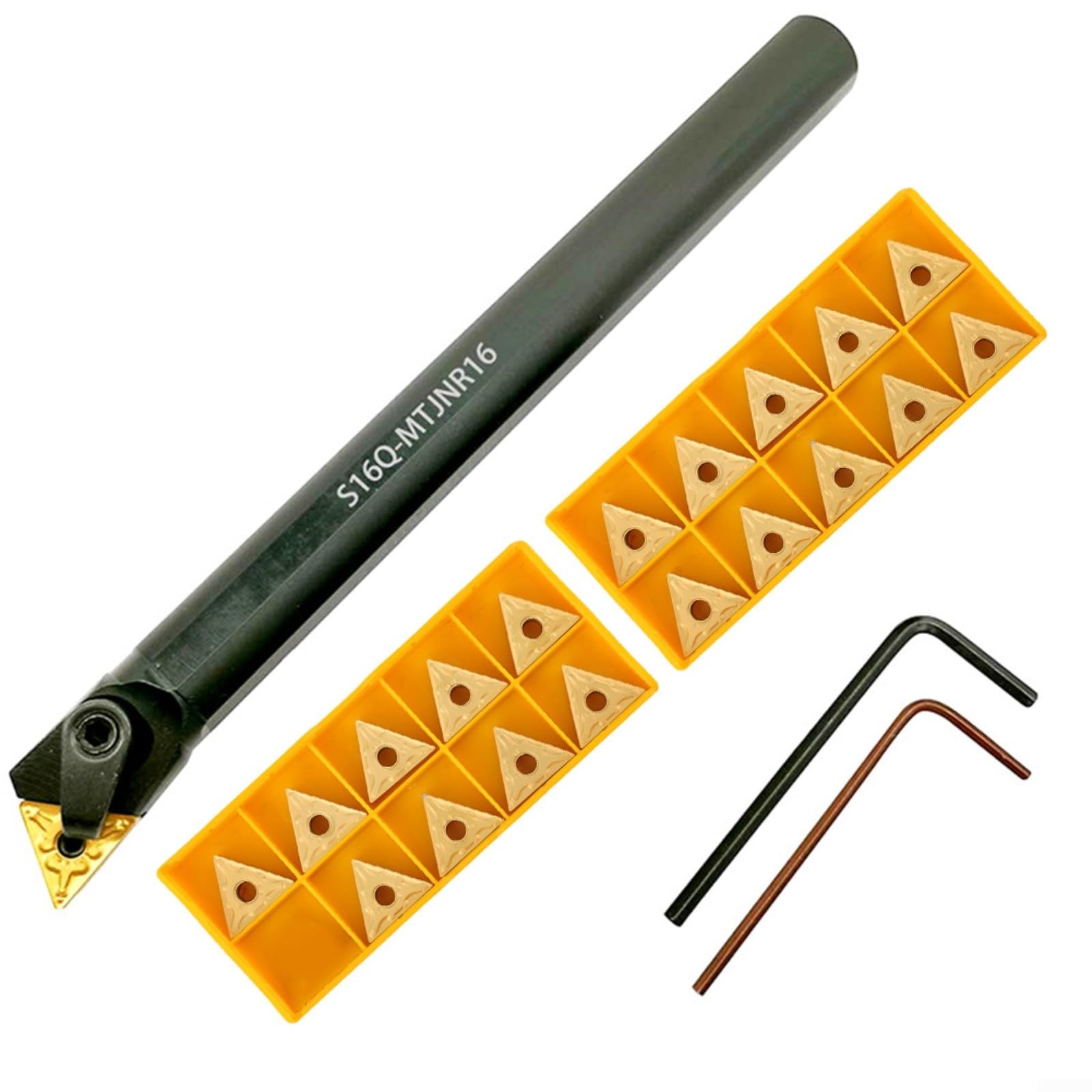 Lot de 23 outils de tournage avec barre d'alésage S16Q-MTJLNR16 pour divers projets d'usinage