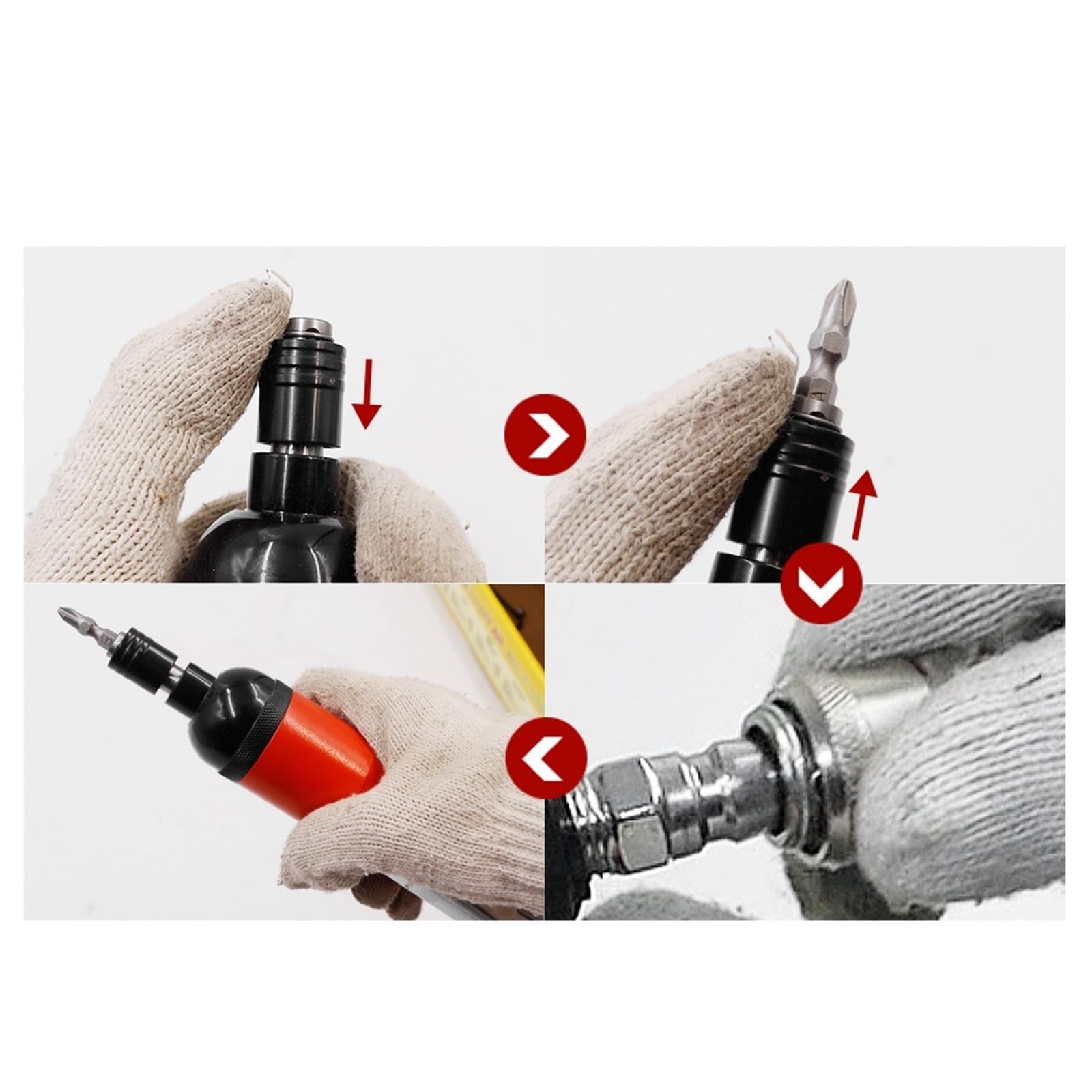 Drucklufthammer, Druckluftschrauber 1/4'' gerader Griff M5 Druckluftschrauber 50 Nm Industriewerkzeug